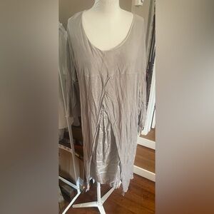 Light Taupe Scoop Neck Tunic Dress